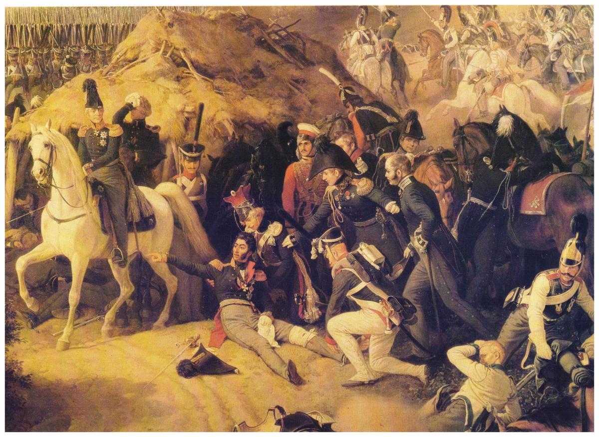 Князь багратион в бородинской битве картина аверьянова. Ранение князя Багратиона 1812. Багратион Бородинское сражение.